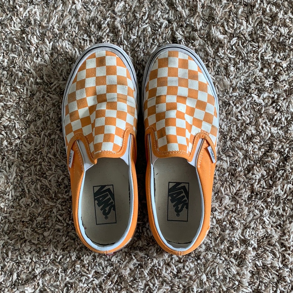 Orange Checkered Vans